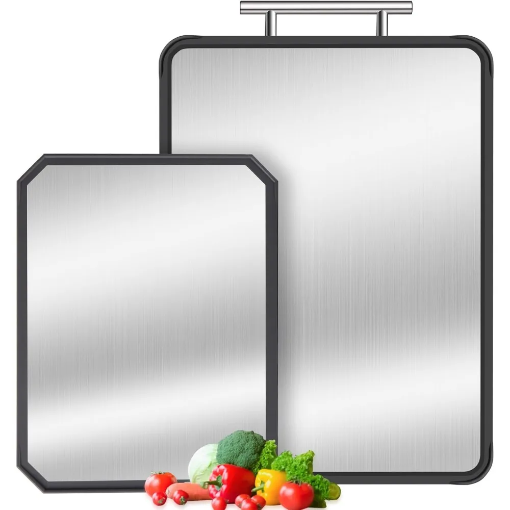 

2-размерные титановые разделочные доски для кухни, разделочная доска по металлу, нетоксичная, двухсторонняя разделочная доска с чистым титаном и W