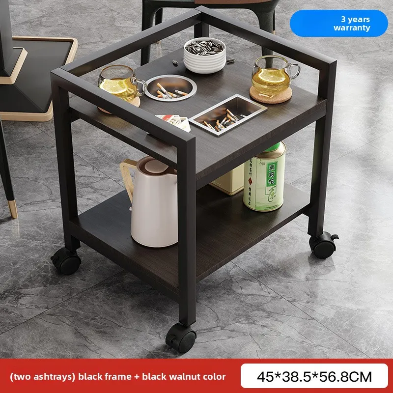 Mesa de centro mahjong mesa xadrez e sala de cartas mesa lateral rack de chá jogando cartão mahjong máquina dupla camada mesa lateral móvel