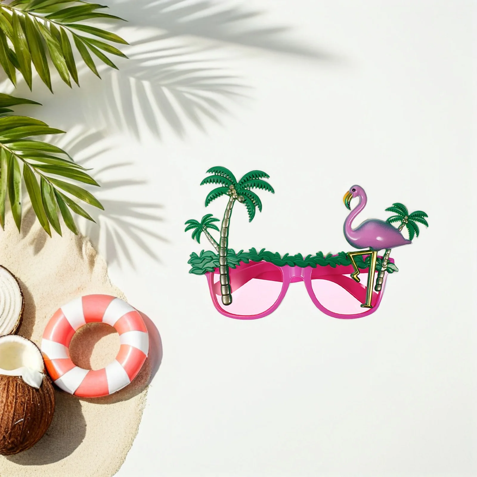 

4pcs Hawaiian Glasses Tropical Flamingo Coconut Tree Design Party Sunglasses For Beach Luau Dance Costume Events Accessory