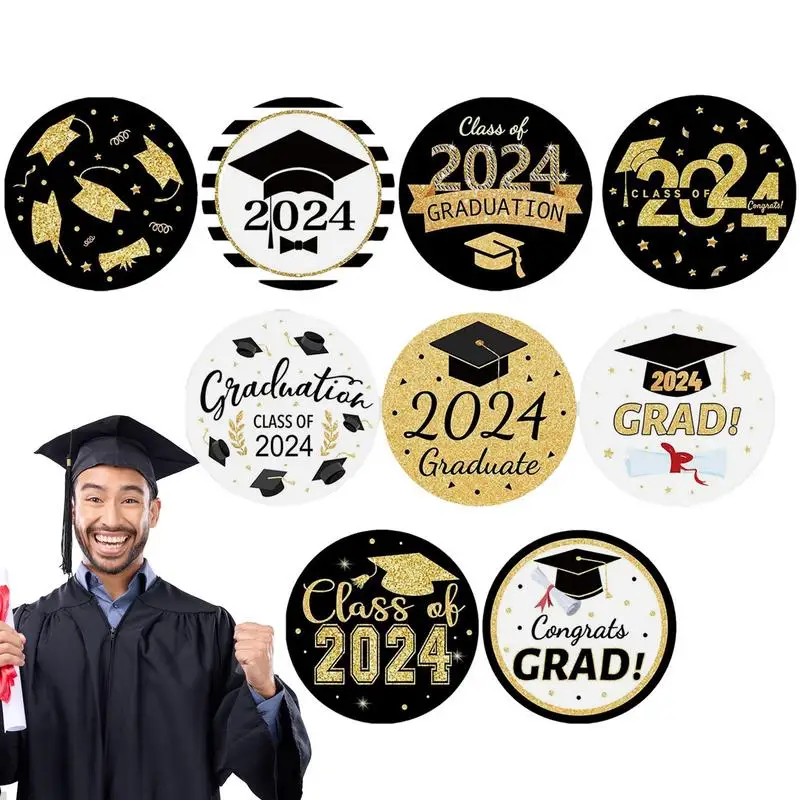 

2024 Graduation Stickers 500PCS Class Of 2024 Grad Stickers 2024 Graduation Labels Grad Party Supply Envelope Stickers