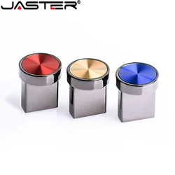 JASTER Mini Nút Kim Loại Ổ Đĩa Flash USB 64GB Thời Trang Thẻ Nhớ 32GB Lưu Trữ Bên Ngoài 16GB Bạc cây Bút Đỏ Ổ 8GB