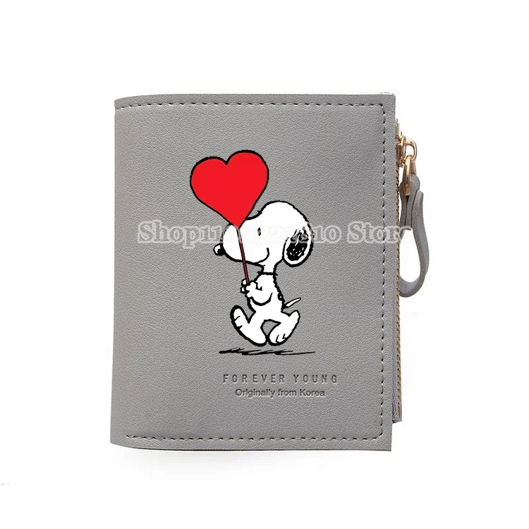 Snoopy Wallet Women Fashion Popular Cartoon Anime Kawaii Clutch Short Folding Multi Mezzanine Zipper Coin Clip Birthday Gifts