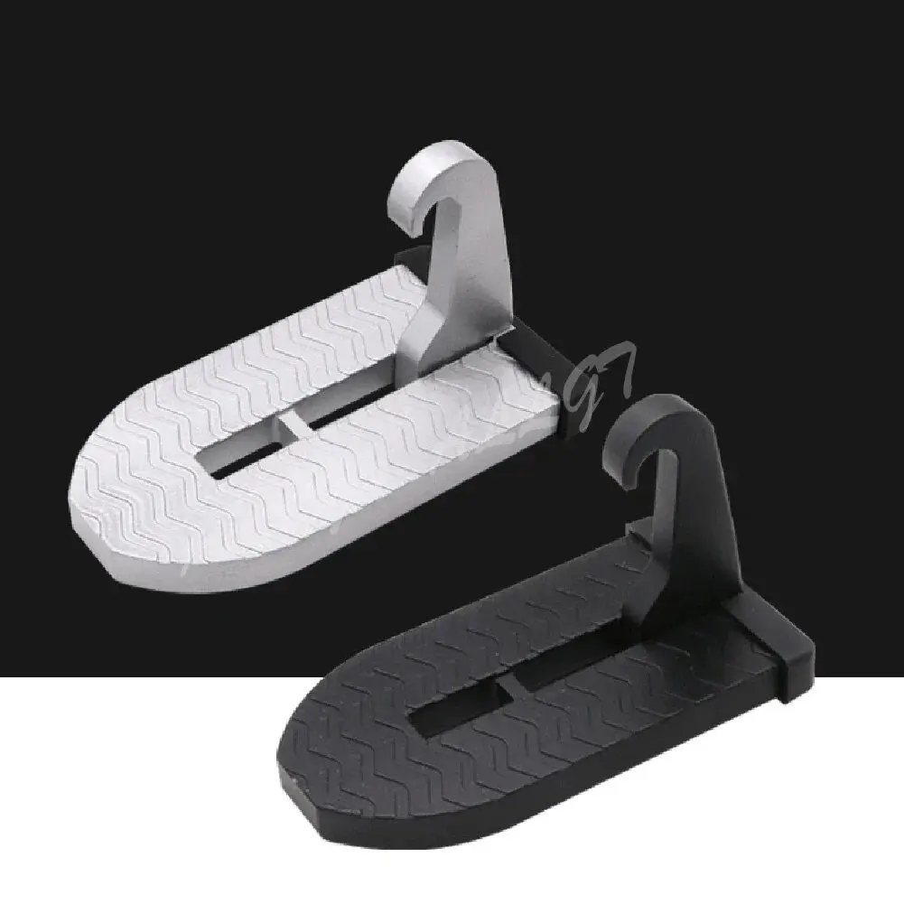 New Folding Car Door Latch Hook Step Mini Foot Pedal Ladder for Jeep Truck SUV Roof Universal Black Silver