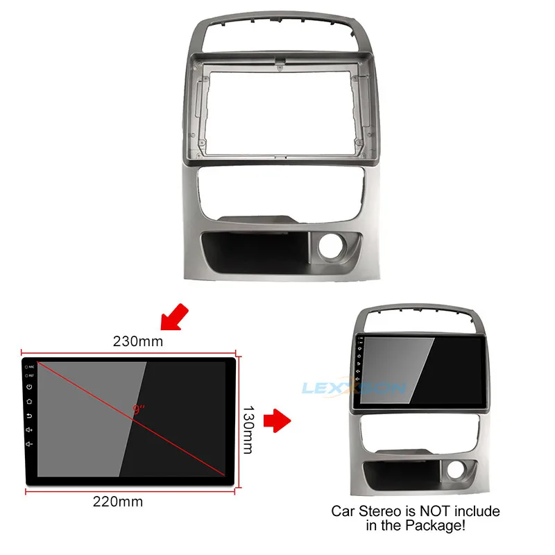 9 inch Car Fascia For ZHONGHUA H330/320 2017 Double Din Fit Car DVD Radio Frame Fascias Panel Refitting Dash Mount Installation