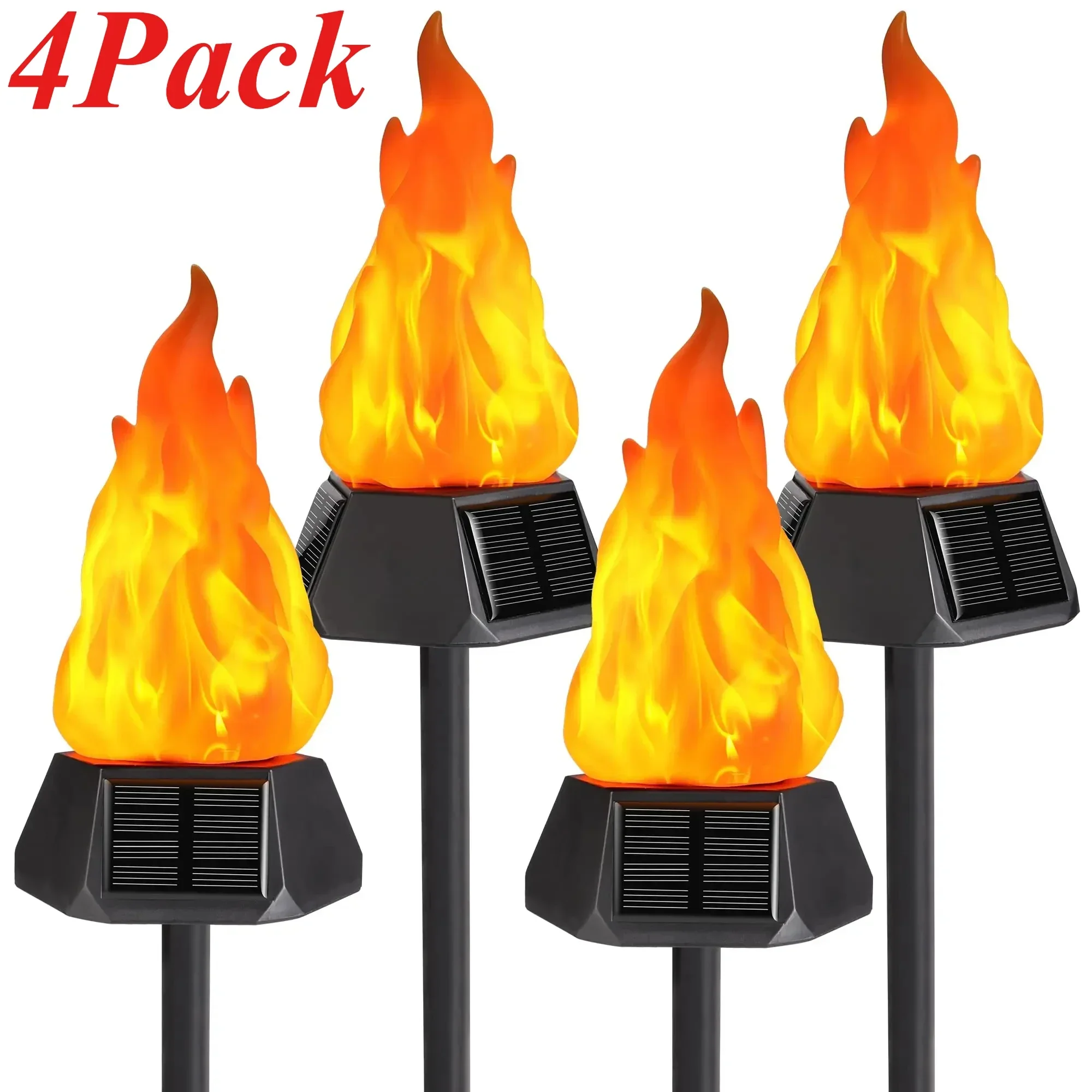 

4Pack Solar Lights Outdoor Waterproof Bright Yard Solar Lawn Lights LED Pathway Solar Lamps Garden Landscape Path Torch Lights