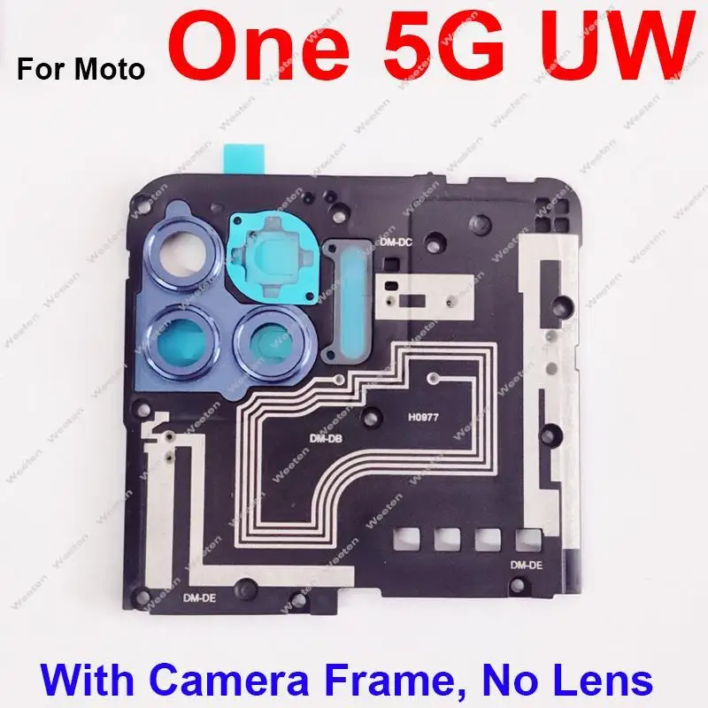 Rear Back Camera Lens Glass with Frame Holder For Motorola MOTO One 5G UW One 5G Ace UW Ace Antenna Motherboard Cover Parts