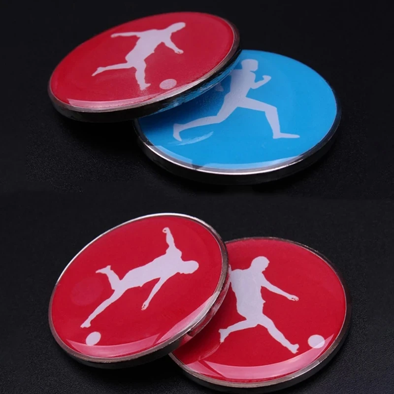 1Pcs Sports Football Pattern Pick Edge Referee Side Toss Coin Kids Adults Soccer Football Volleyball Table Tennis Referee Tool