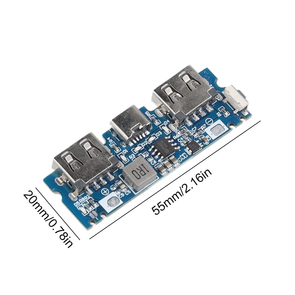 Dual USB Mobile Power Booster Charging Board Micro USB/Type-C 18650 Battery Charging Control Module 3.7V 2.4A for Phone DIY