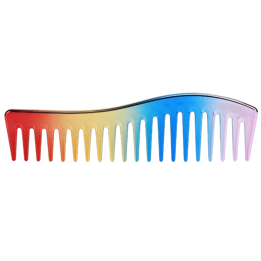 For Travel Use No Handle Wide Tooth Comb Large Size Gold Color Salon Comb Wide Tooth Design Plastic Detangling Comb Home Use