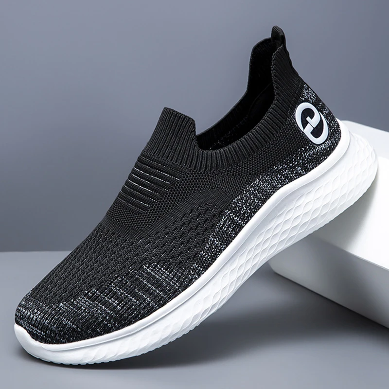 

Летние кроссовки, мужская обувь без шнуровки, летняя спортивная обувь с дышащей сеткой, повседневные кроссовки, уличная рабочая обувь для бега, большие размеры 39-45