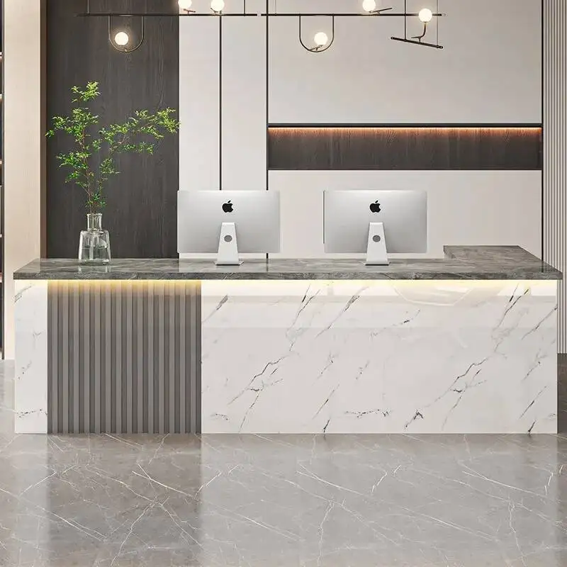 

Simple Salon Reception Hair Beauty Desk Counter Luxury Reception Desks Modern Simple Office Recepcion Desk Commercial Furniture