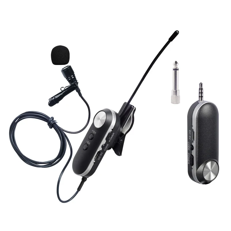 UHF Wireless Mic Set Wireless Microphone Transmitter Receiver System Camera Smart Phone 6.35mm Voice Amplifier for Speakers