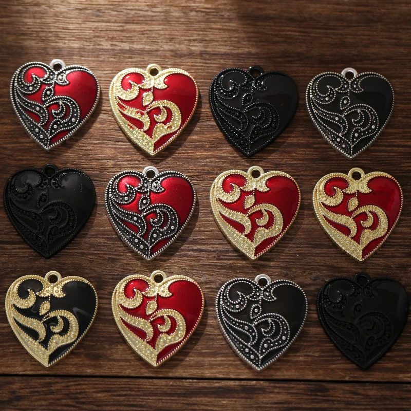 Trendy 10pcs/lot Eye Heart Shape Charms Pendant DIY Earrings Necklace for Jewelry Making Accessories 23*21mm