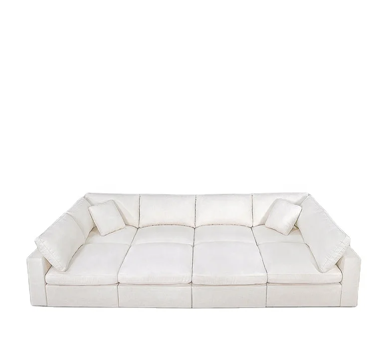 New Trend Linen Fabric Couch Comfort Cloud Sofa Bed Living Room Modular Pit Sectional Sofa