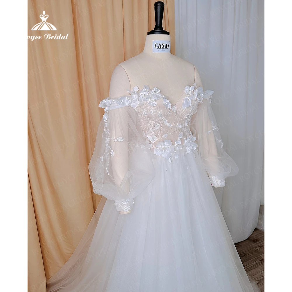 Roycebridal-Robe de mariée à fleurs 3D, robes de Rh, robes de mariée de plage, grande taille, tout ce qui est sur mesure, patients initiés, 2023 de réduction