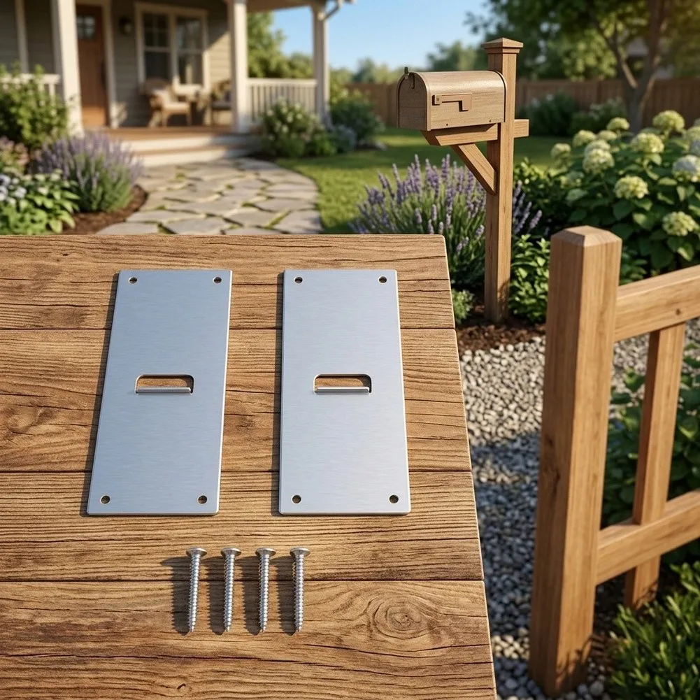 Wooden Mail Post Extension Bracket, Simple Install Mailbox Mount Support Hardware Outdoor Yard Mail Box Replacement Fixing