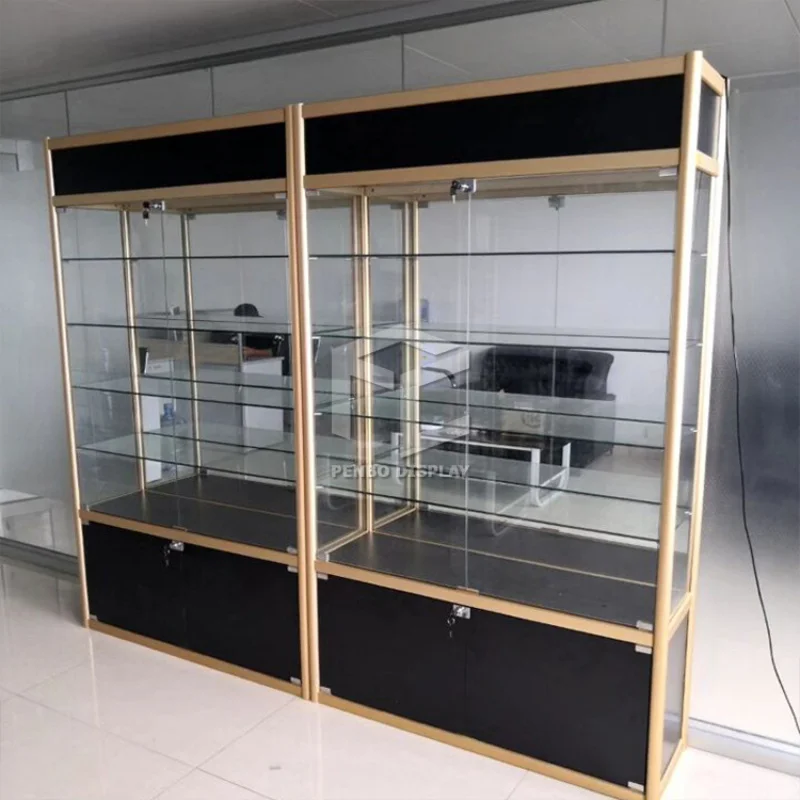 

2025customized.PENBO Unique Design Hot Sale glass showcase display cabinet