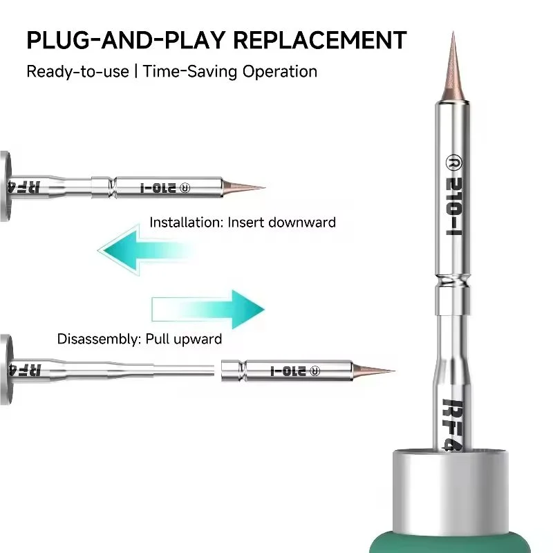 RF4 210T-A/B/C/D Replaceable Soldering Iron Tip For CPU BGA Flex Jump Wire Rework Compatible 210 Series Station