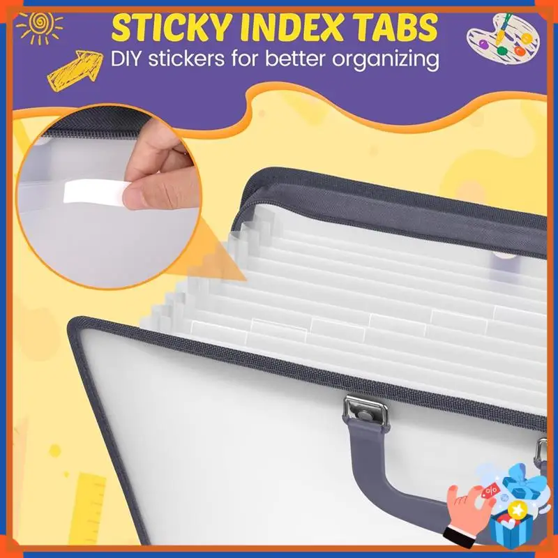 

Compact Kids Art Portfolio Accordian File Organizer With 13 Pockets For Art Portfolio Folder For Poster, Painting