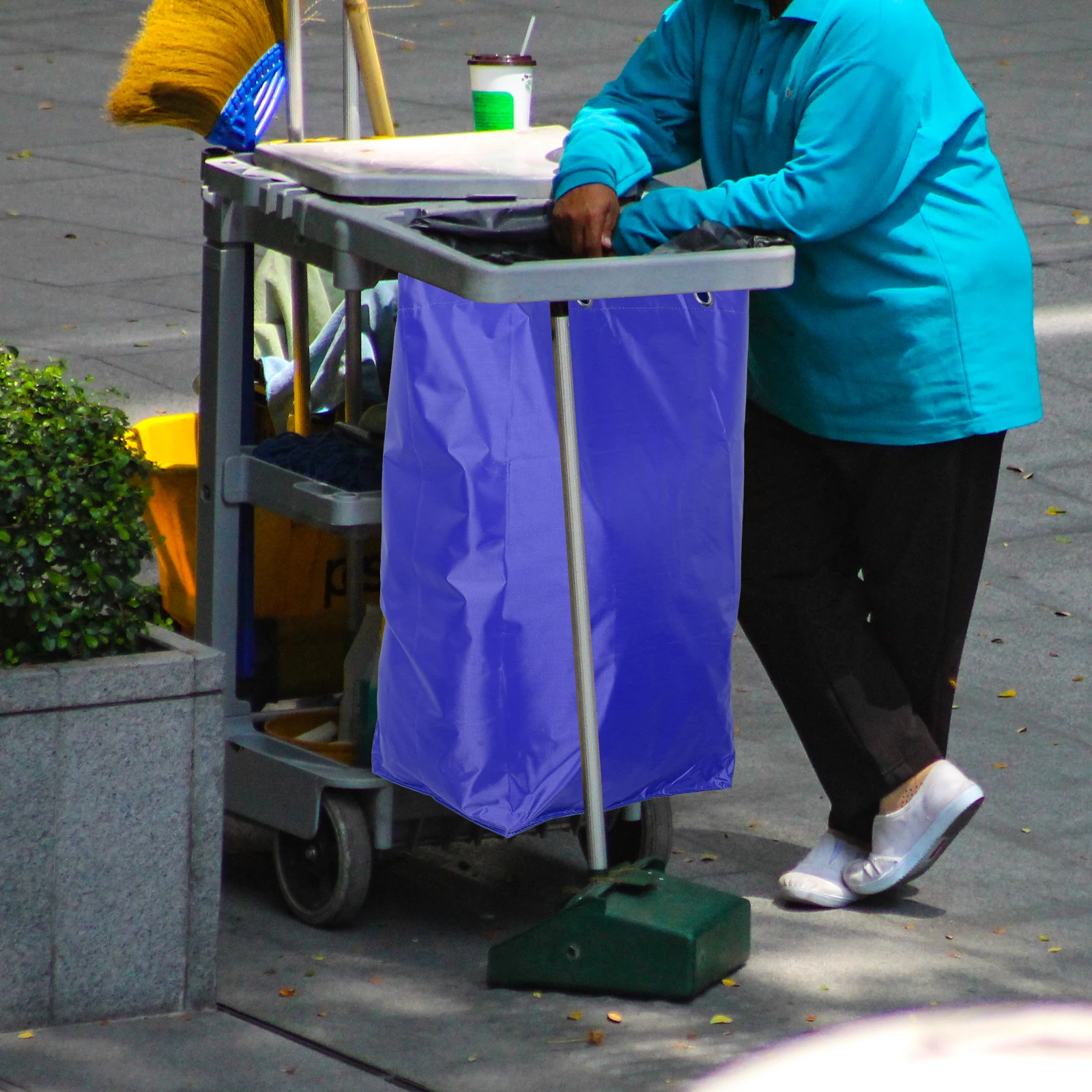 

Janitorial Cart Bag Canvas Cleaning Bag Large Capacity Durable Replacement Cleaning Supply for Professional Housekeepers