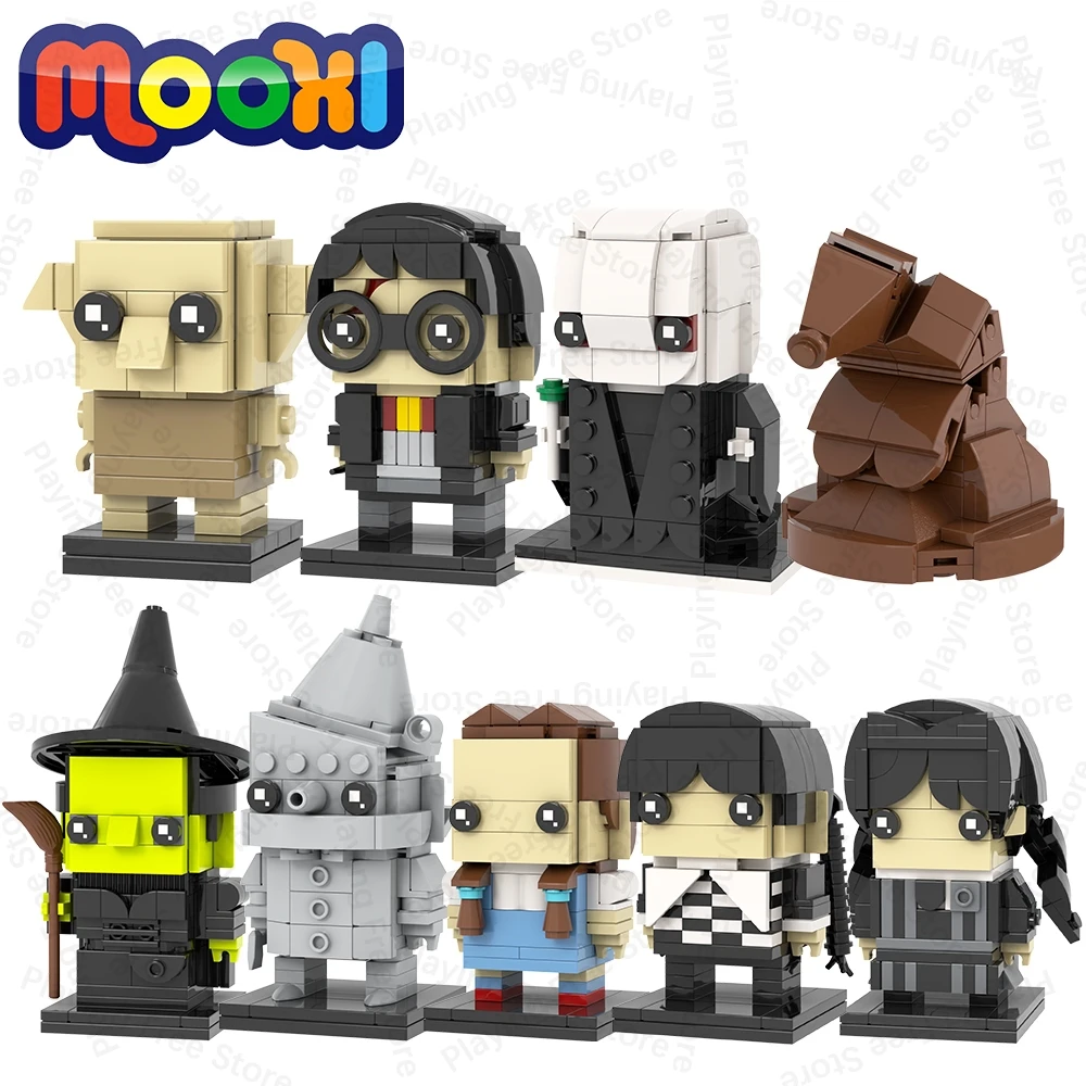 MOC شخصيات الفيلم السحري Brickheadz الخيال الطوب الأربعاء دوروثي متوافق ألعاب مكعبات البناء للأطفال الكبار هدية DIY بها بنفسك #1