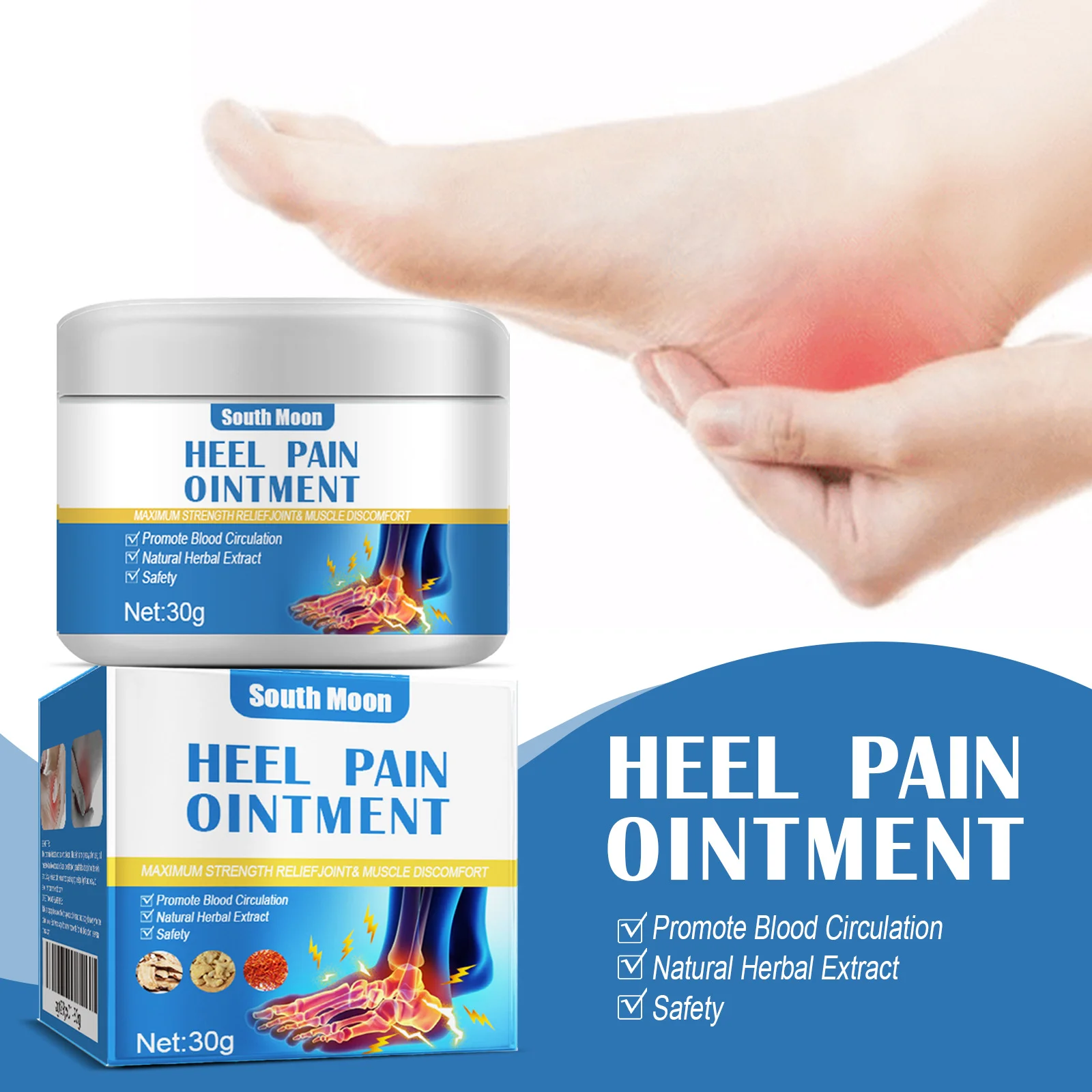 Pommade anti-douleur au talon de la lune du sud, pommade à base de plantes pour l'arthrite rhumatoïde, entorse de la taille, os du pied, crème de Massage pour les douleurs, soins de santé