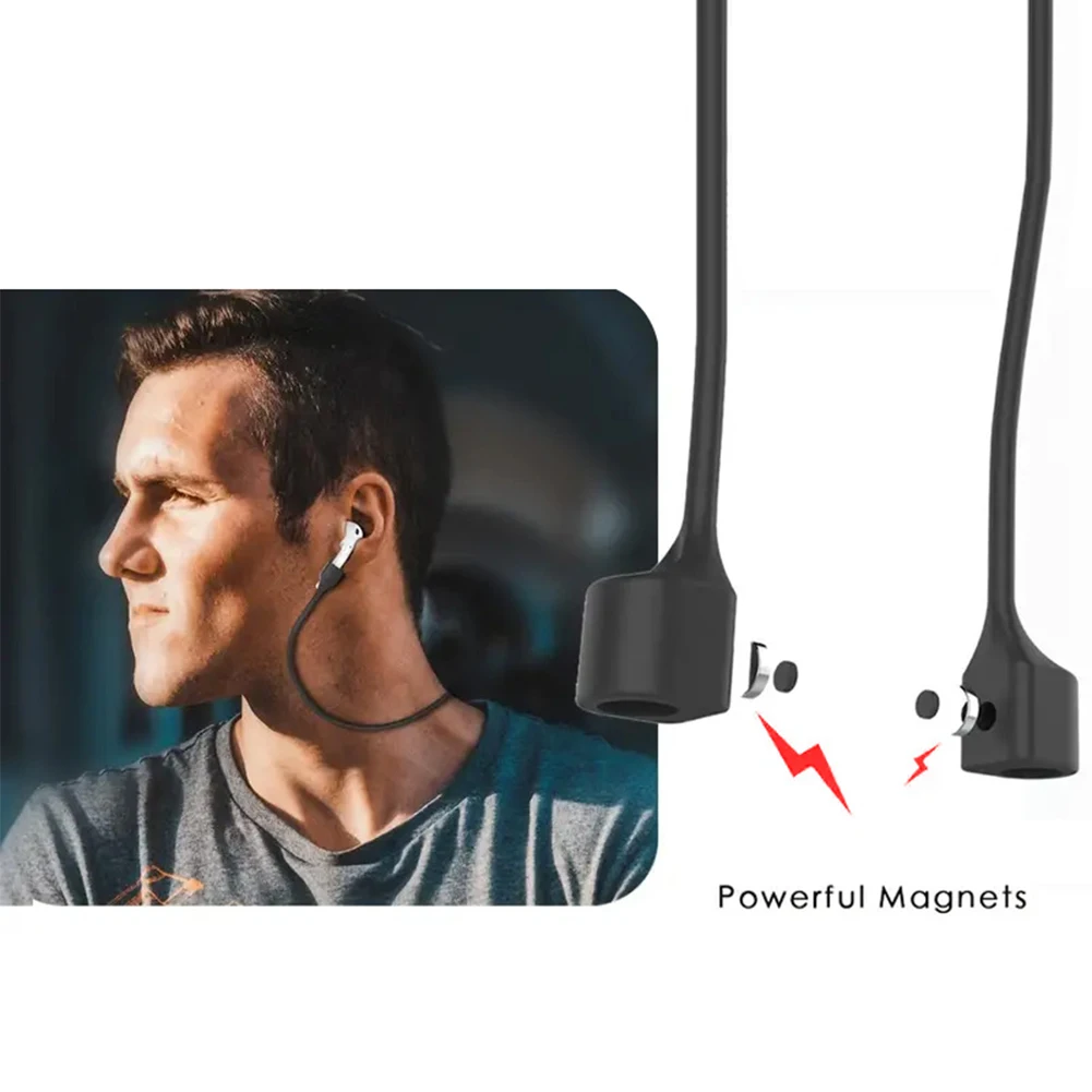 Magnetic Anti-lost Rope Strap Silicone Earphones String For Airpods 4 3 2 1 Wireless Bluetooth Headphone Neck Straps Accessories