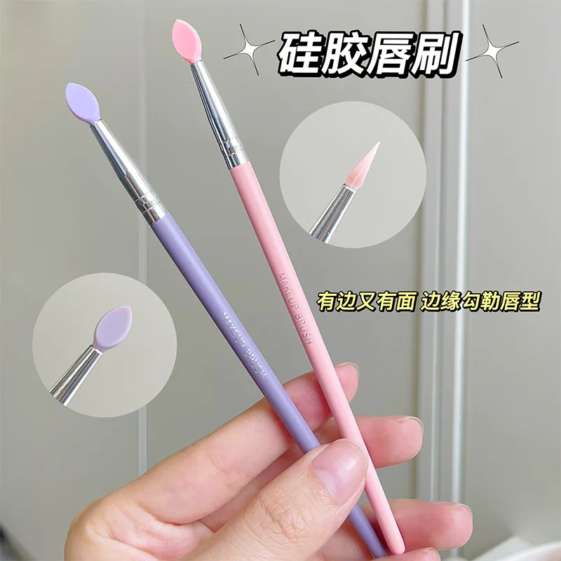 Pinceles grandes de silicona para labios, pincel cosmético, lápiz labial, varitas brillantes, aplicador de contorno, forma de labio, sombra de ojos, herramienta de pincel de maquillaje