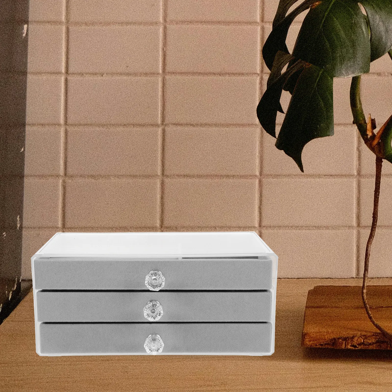 

Clear Multi-Tier Jewelry Organizer Box with Compartments for Rings Watches Beads Earring Holder Display Case Home and Travel Use