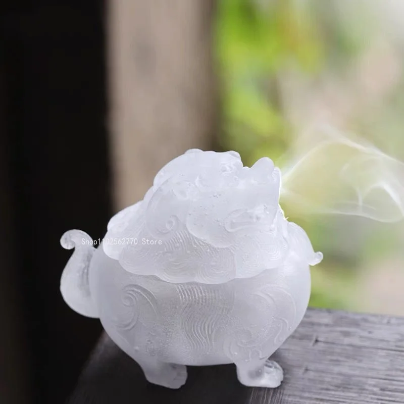 White Glass Incense Burner Sandalwood Agarwood Creative Decoration Household Indoor Zen Play Incense Seal Fragrance Diffuser
