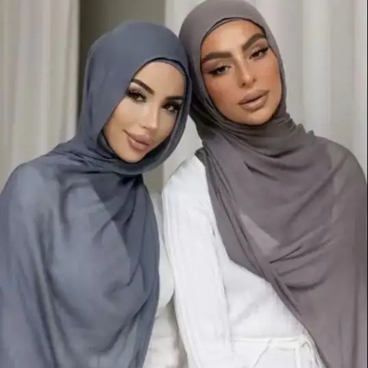 Syal jilbab Rayon katun Solid ukuran besar wanita syal dan selendang kualitas tinggi ikat kepala Muslim ikat kepala Turban wanita