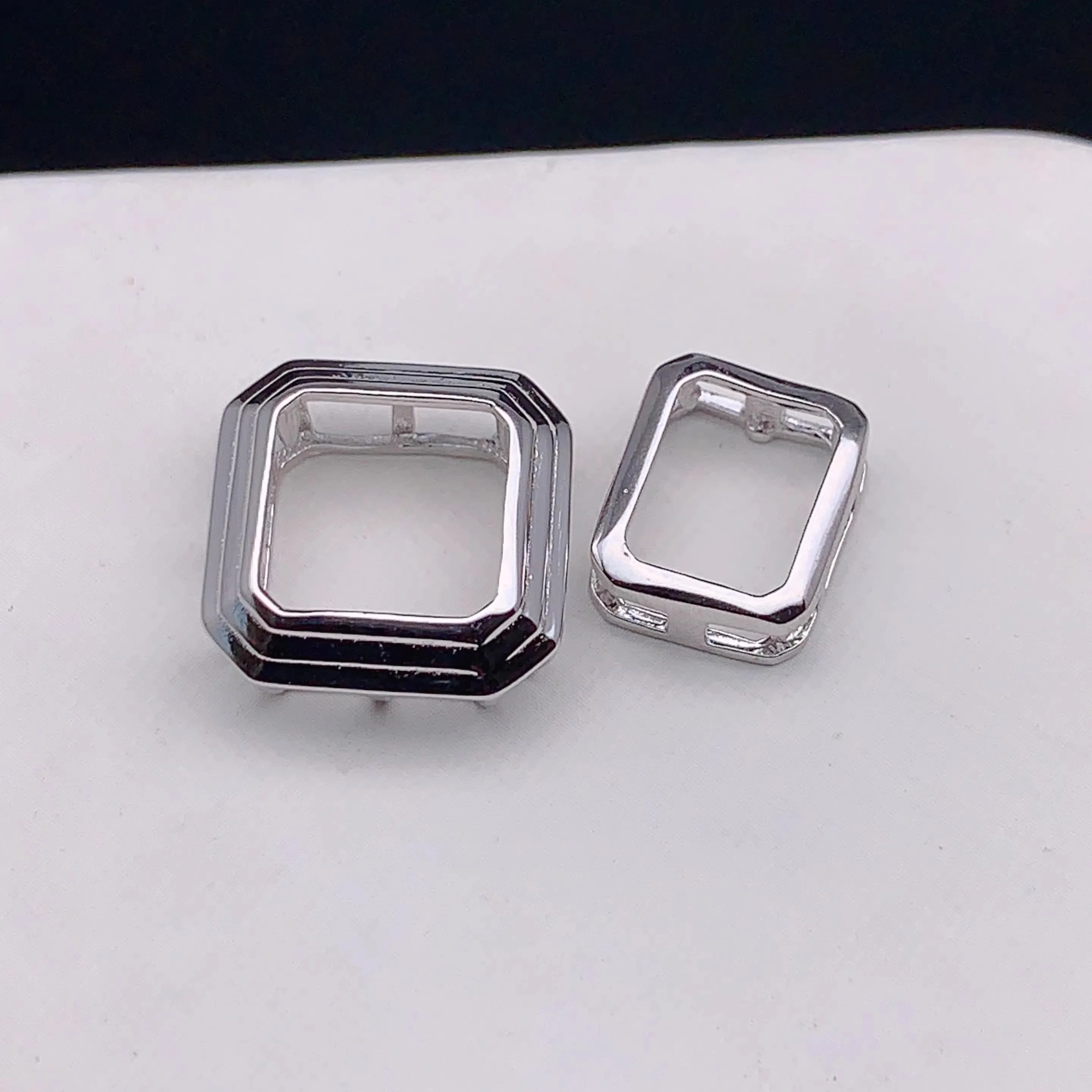 

MeiBaPJ Inlay Square 6*8/8*8mm Stone S925 Sterling Silver DIY Empty Pendant Settings Holder Womens Fine Charm Jewelry Wholesale