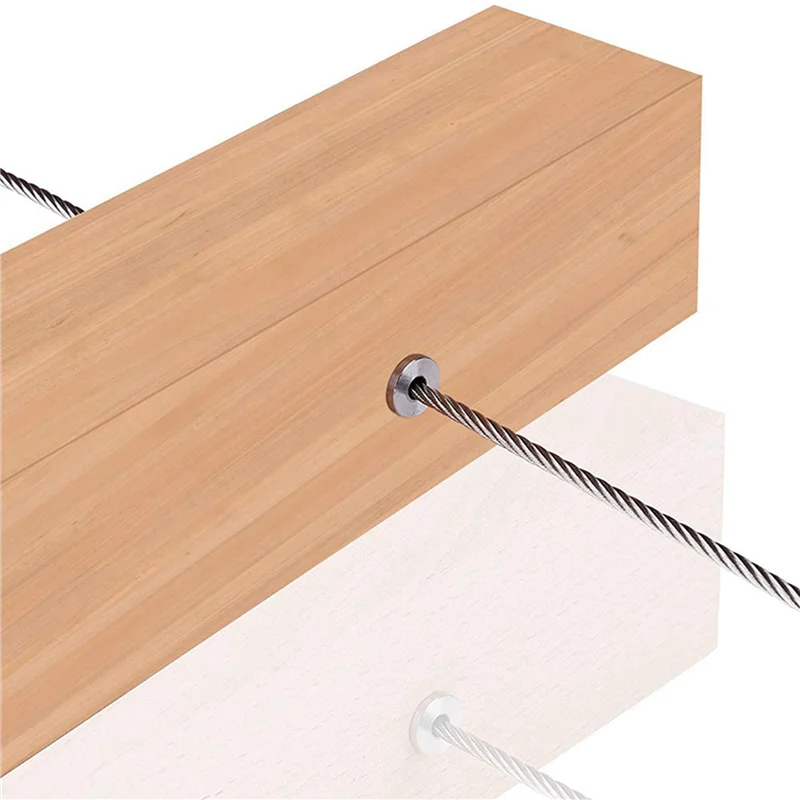 

A64K 240 Pack T316 Stainless Steel Protector Sleeves For 1/8 Inch Wire Rope Cable Railing DIY Balustrade With 6 Pc Drill Bit