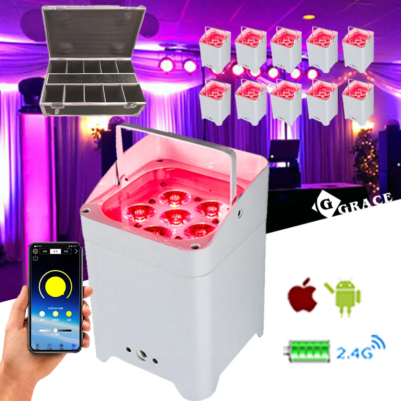 

ZC1-6*18W DJ wedding battery stage lighting equipment power supply LED top light WIFI wireless DMX stage light