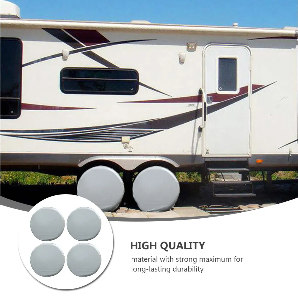 

4pcs Car Tire Cover Spare Tyre Protector Waterproof Uv Resistant Wheel Cover For Dust Rain Snow Universal Storage Bag