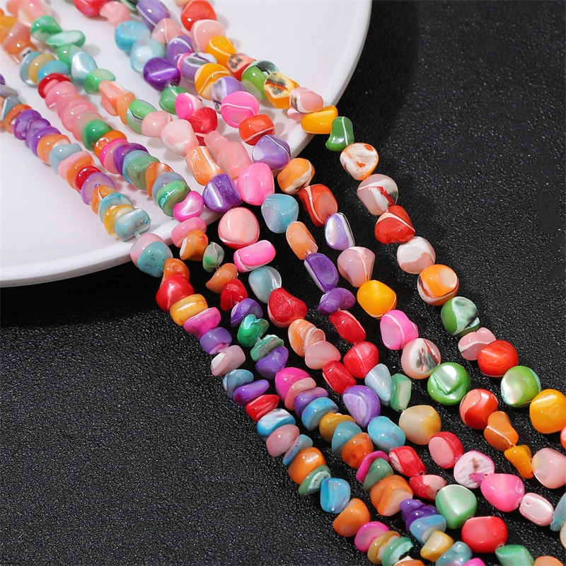 Mixed Color 7-8mm Irregular Shapes Natural Shell Chips Beads Mother of Pearl Beads for Necklace Bracelet DIY Jewelry Making