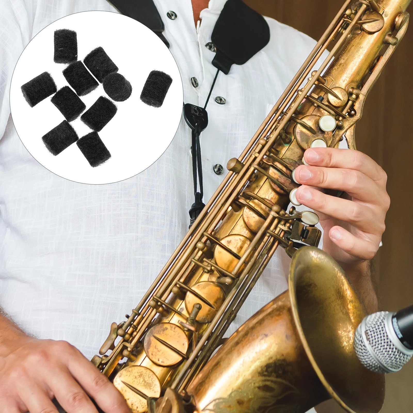 

10pcs Sax Felt Column Guard Durable Lightweight Alto Tenor Saxophone Musical Instrument Accessories