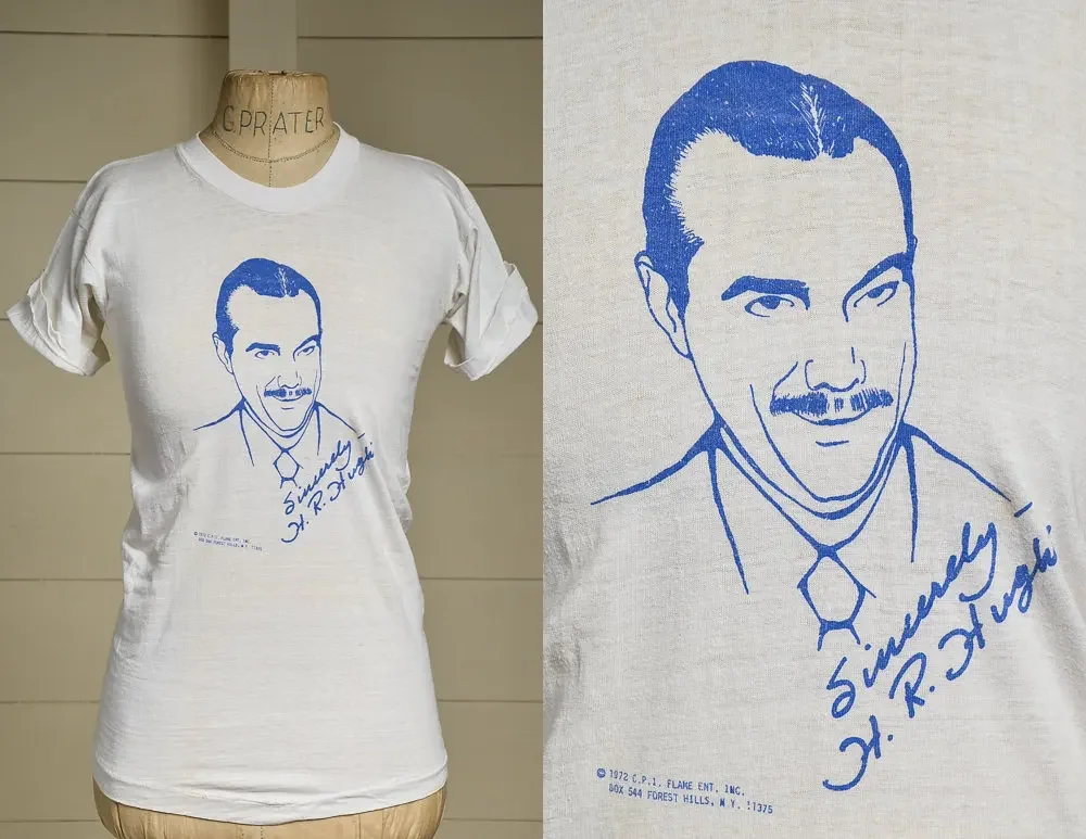 1970s Howard Hughes Promo Tee Funny Novelty T Shirt