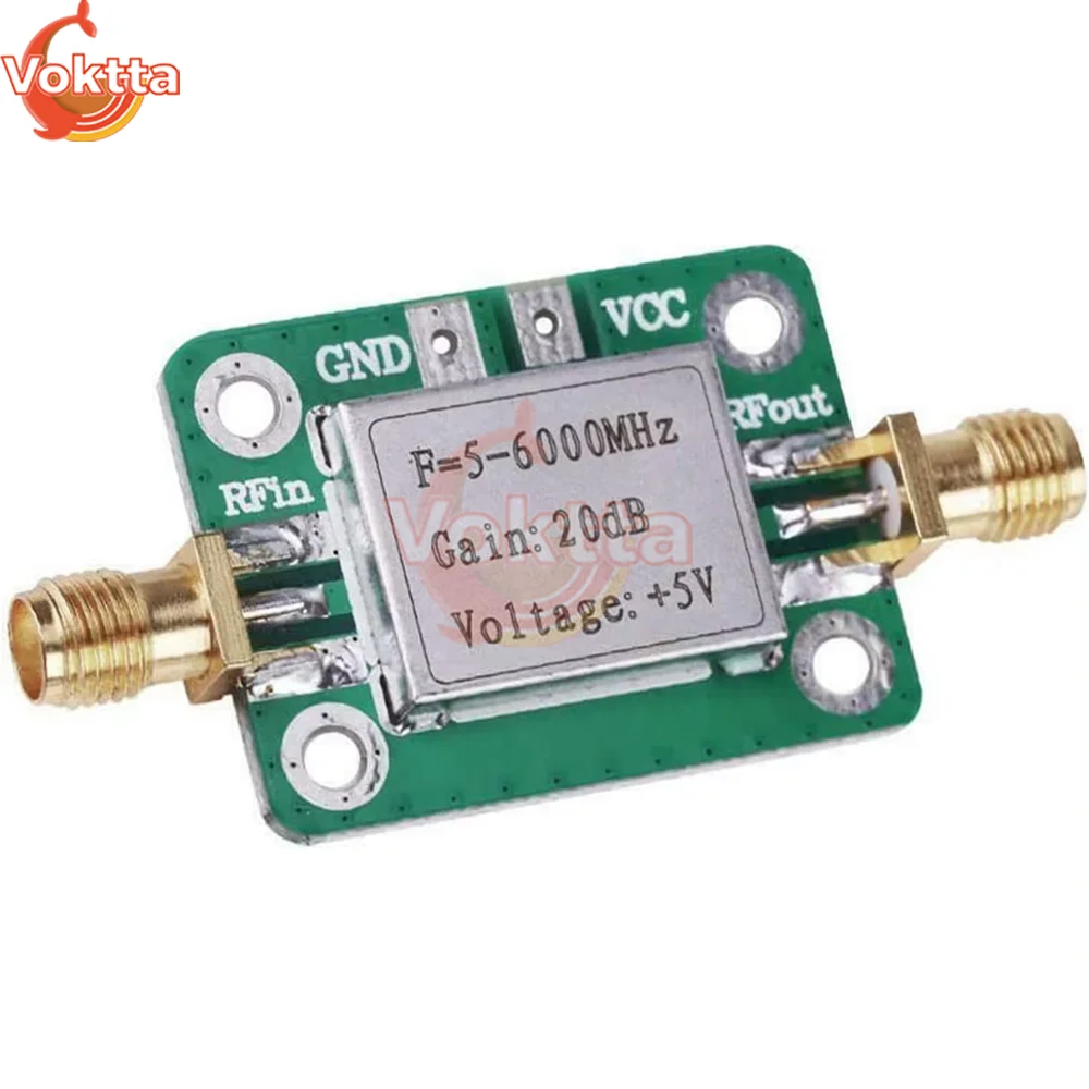 5M-6GHz RF Low Noise Broadband Signal Amplifier Power Amplifier Board Receiver Module Gain 20dB VFH UHF SHF 5-6000mhz LNA
