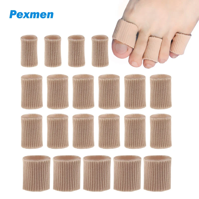 Pexmen 1/2/5Pcs Toe Protectors Tubes Sleeves Soft Gel Toe Pad for Corns Blisters Callus Toes and Fingers for Men and Women