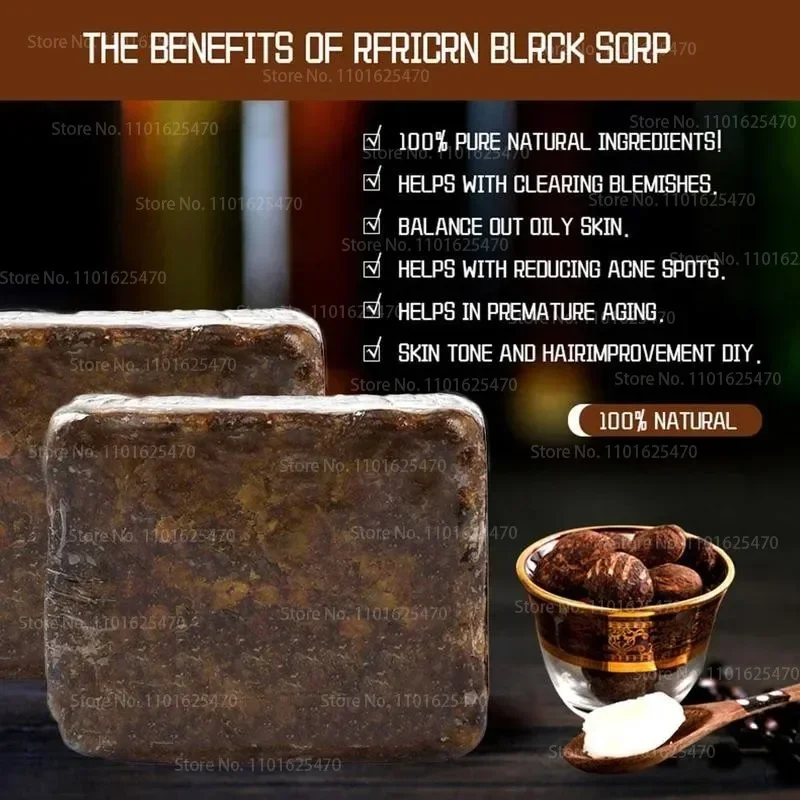 Jabón negro africano para eliminar la melanina, antienvejecimiento, belleza hidratante, baño Natural, tratamiento corporal, acné, blanqueamiento, cuidado de la piel