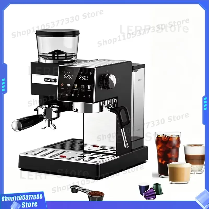 15 Bar Stainless Steel Coffee Machine Touch Screen Programmable Milk Frother Intelligent Household Brewing System