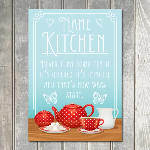 Personalised Kitchen Where There Is Tea There Is Hope Sign Decor Metal Plaque