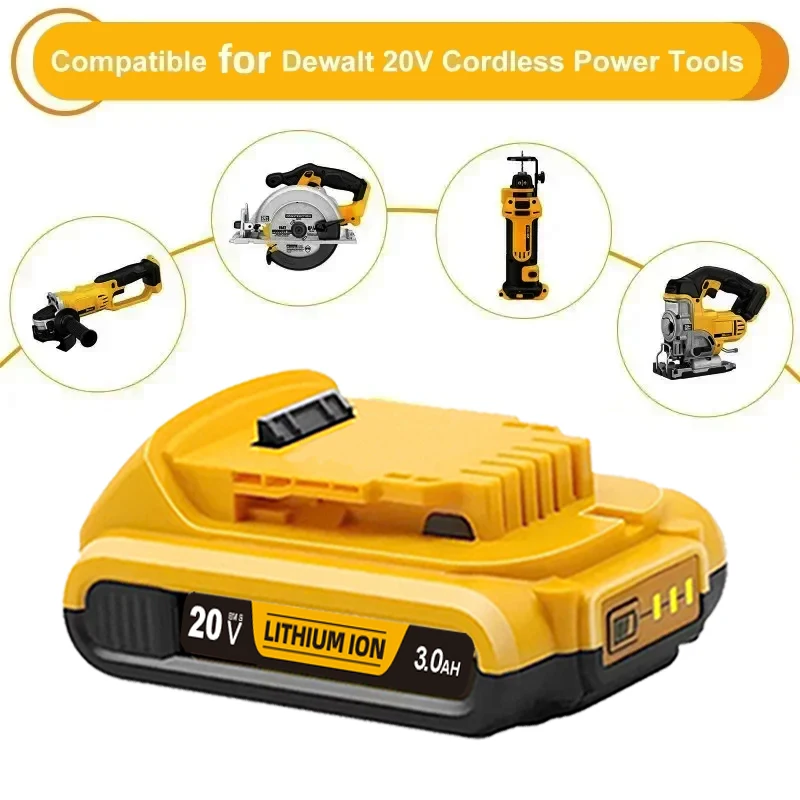 Pro DeWalt 18V 20V Max Lithium-iontové baterie 20V 3Ah DCB203 Li-ion Náhradní baterie DCB206 DCB205 DCB204 DCB200 Elektrické nářadí - náhled 3
