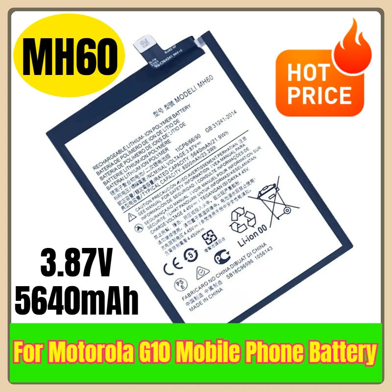 

MH60 3.87V 5640mAh Mobile Phone Battery for Motorola G10