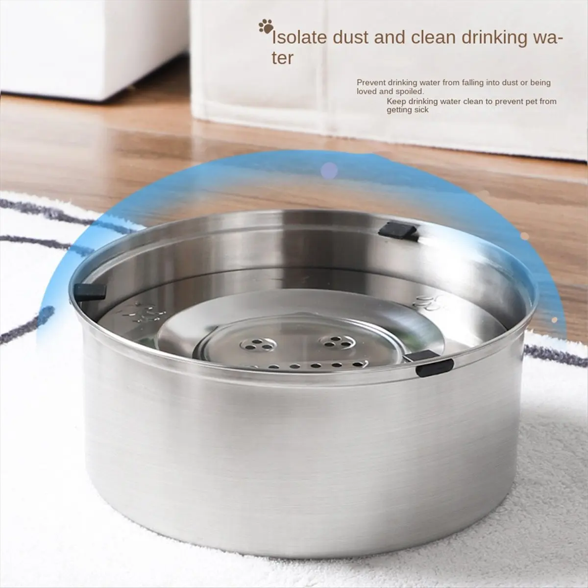 AB52 Pet Drinking Fountain, Anti-Spill and Splash Dog Drinking Fountain, Non-Slip Dog and Cat Pet Feeding Water Bowl