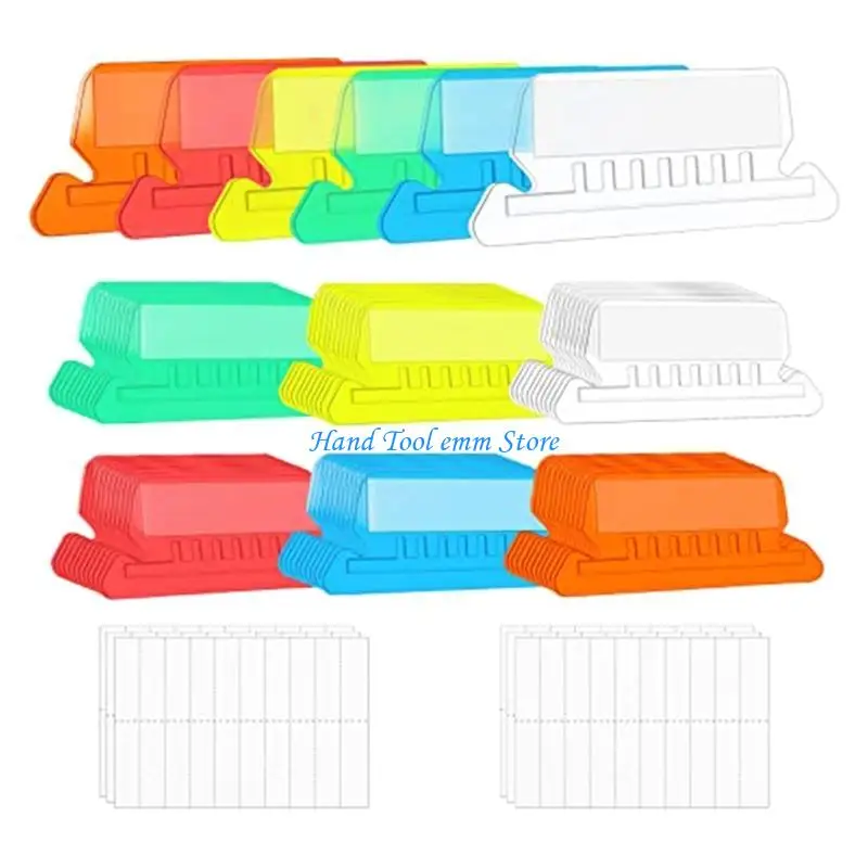 H37F 10pcs Tab thư mục tab Tệp nhựa có thể chèn để thư mục 2 inch
