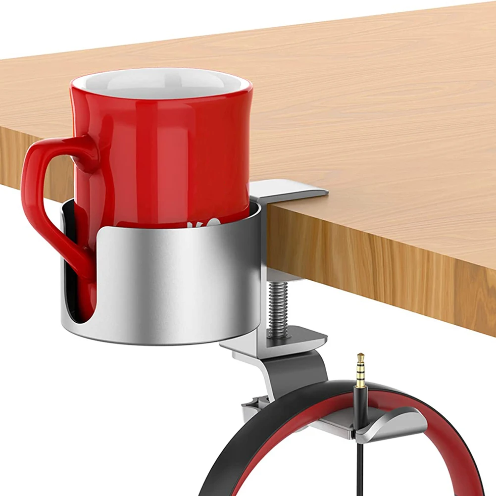 

Aluminum Desk Cup Holder Headphone St Office Multipurpose Adjustable Rotatable Clip Suitable Most Cups Stable Performance Easy