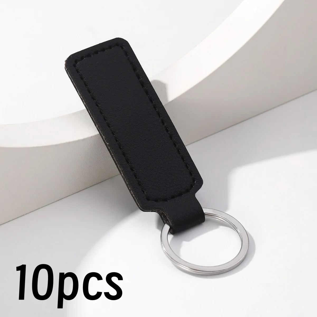 10Pcs Bright PU Leather Keychain Set