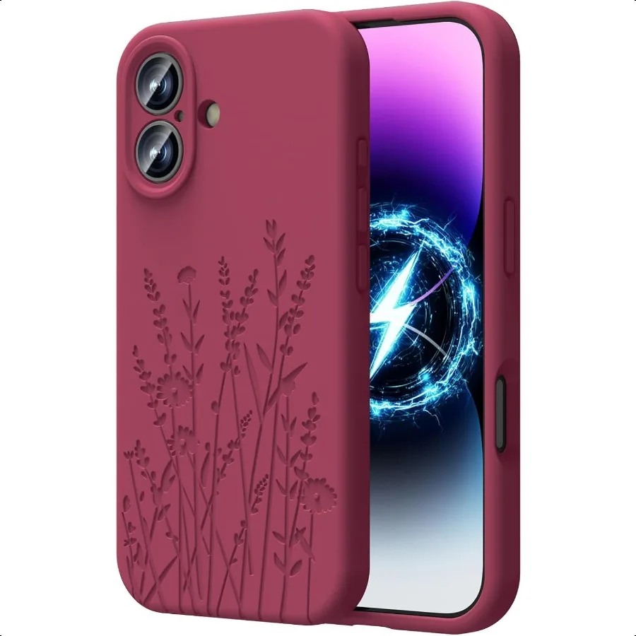 

OAOA Magnetic Engraved Case Compatible with iPhone 17 Case Compatible with Magsafe Camera AllRound Protection Slim Liquid Silic